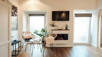 Romantische Studiosuite, Sauna | Daunenbettdecken, Minibar (mit einigen kostenlosen Artikeln), Zimmersafe