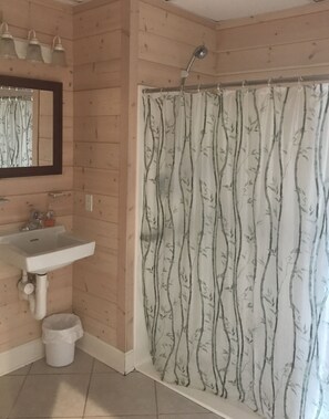 Studio, Multiple Beds, Accessible, Kitchenette (Studio 4) | Bathroom | Shower, hair dryer, towels - Chapman House (Put-in-Bay)