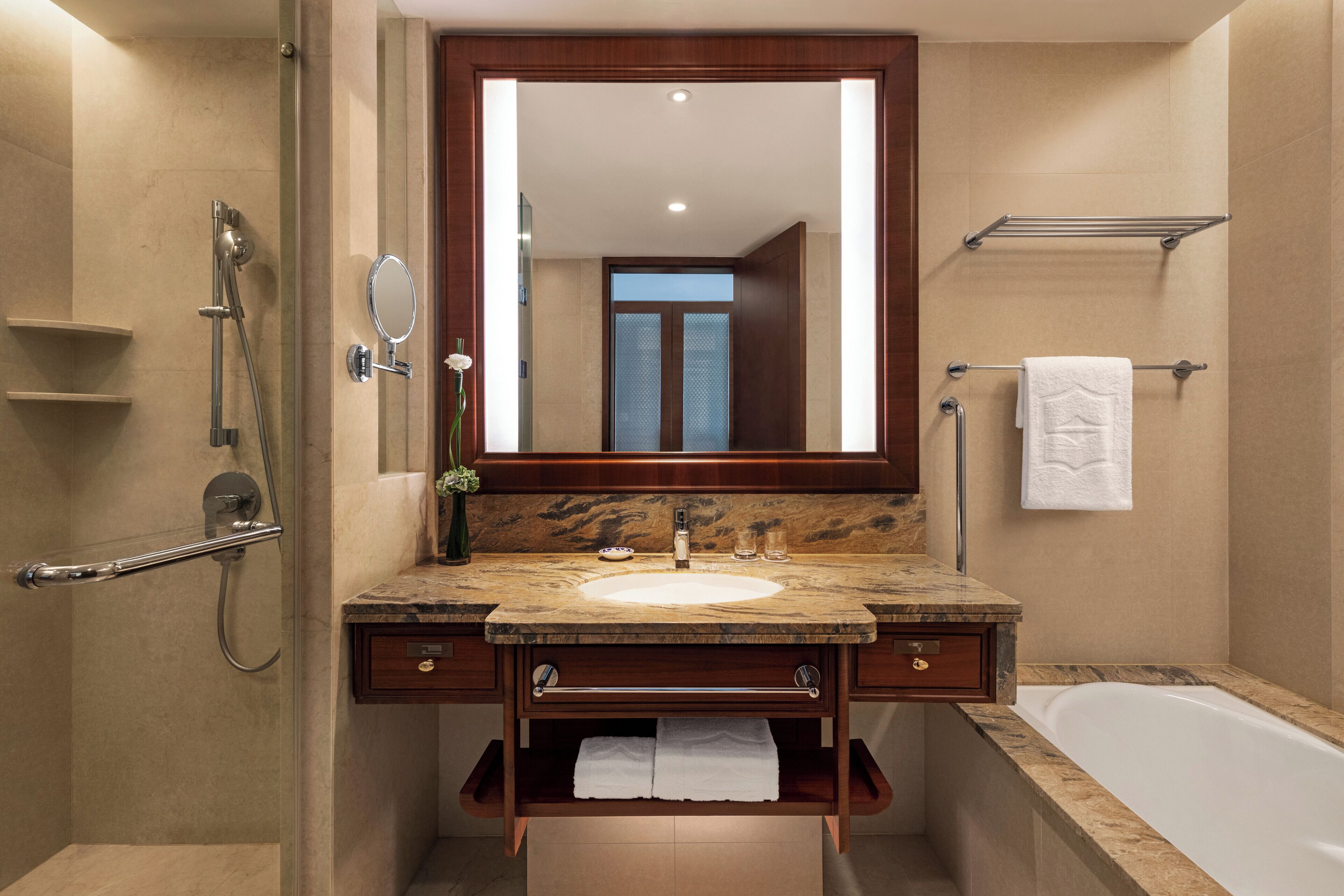 free toiletries, hair dryer, bathrobes, slippers