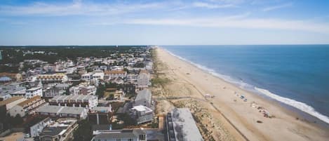 On the beach, beach towels