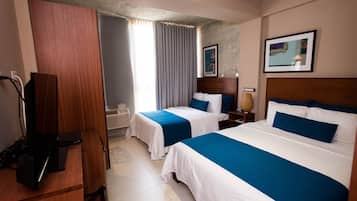 Double Room, 2 Double Beds | Premium bedding, down comforters, pillowtop beds, minibar