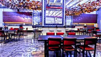 Breakfast, lunch, dinner served; international cuisine