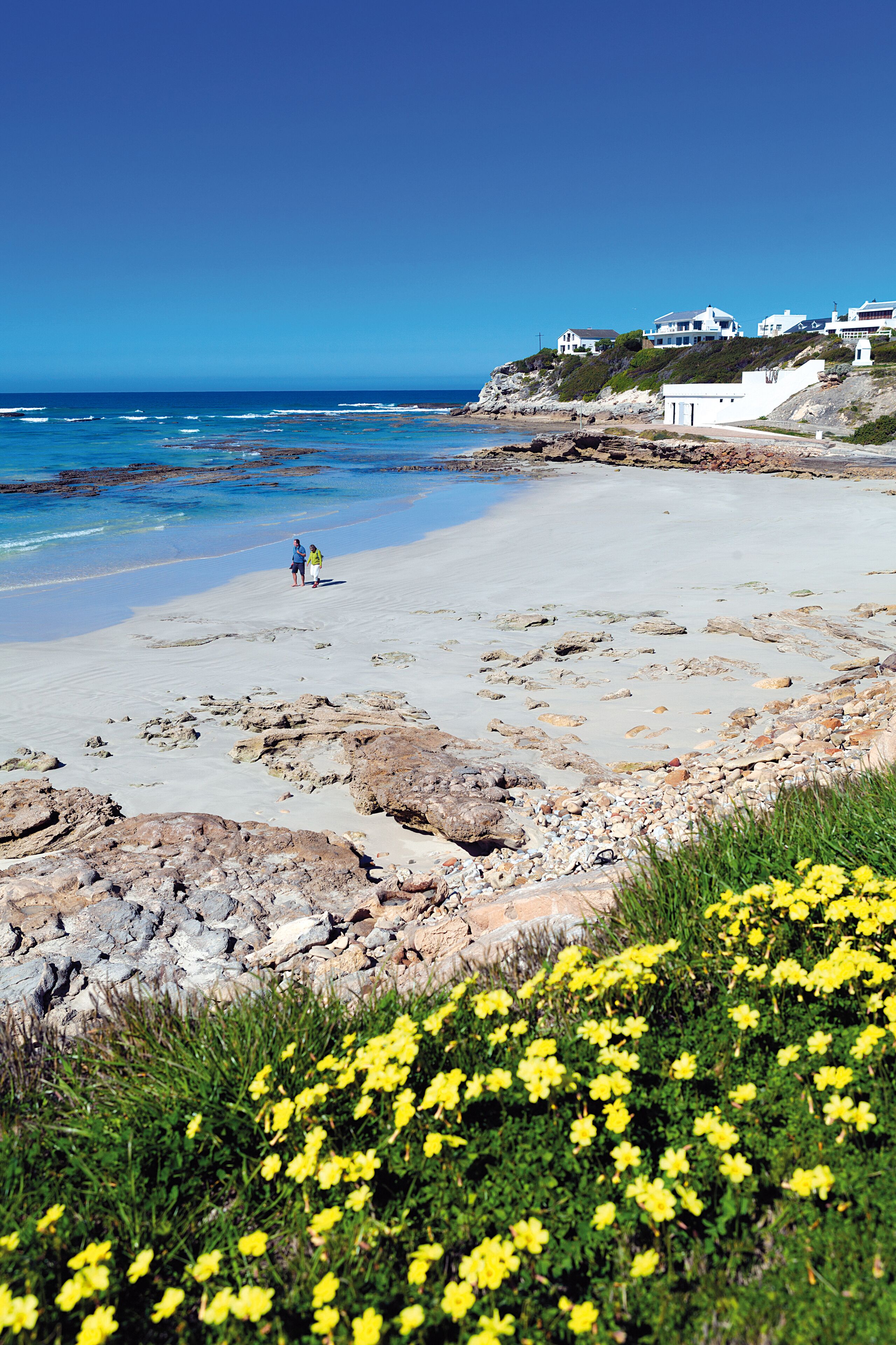 On the beach, white sand