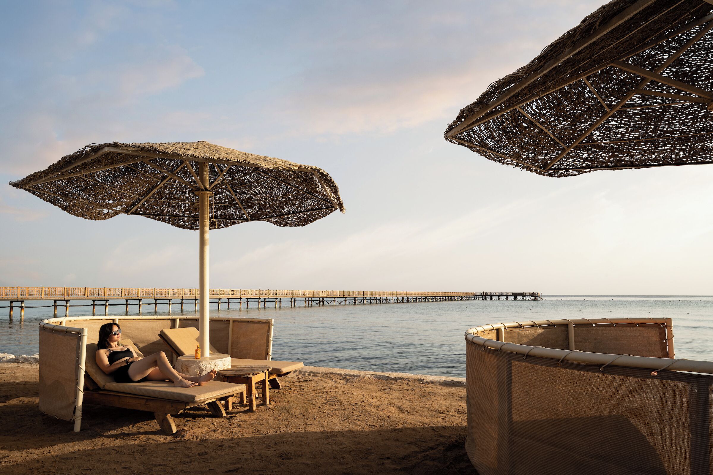 Private beach, sun loungers, beach umbrellas, beach towels