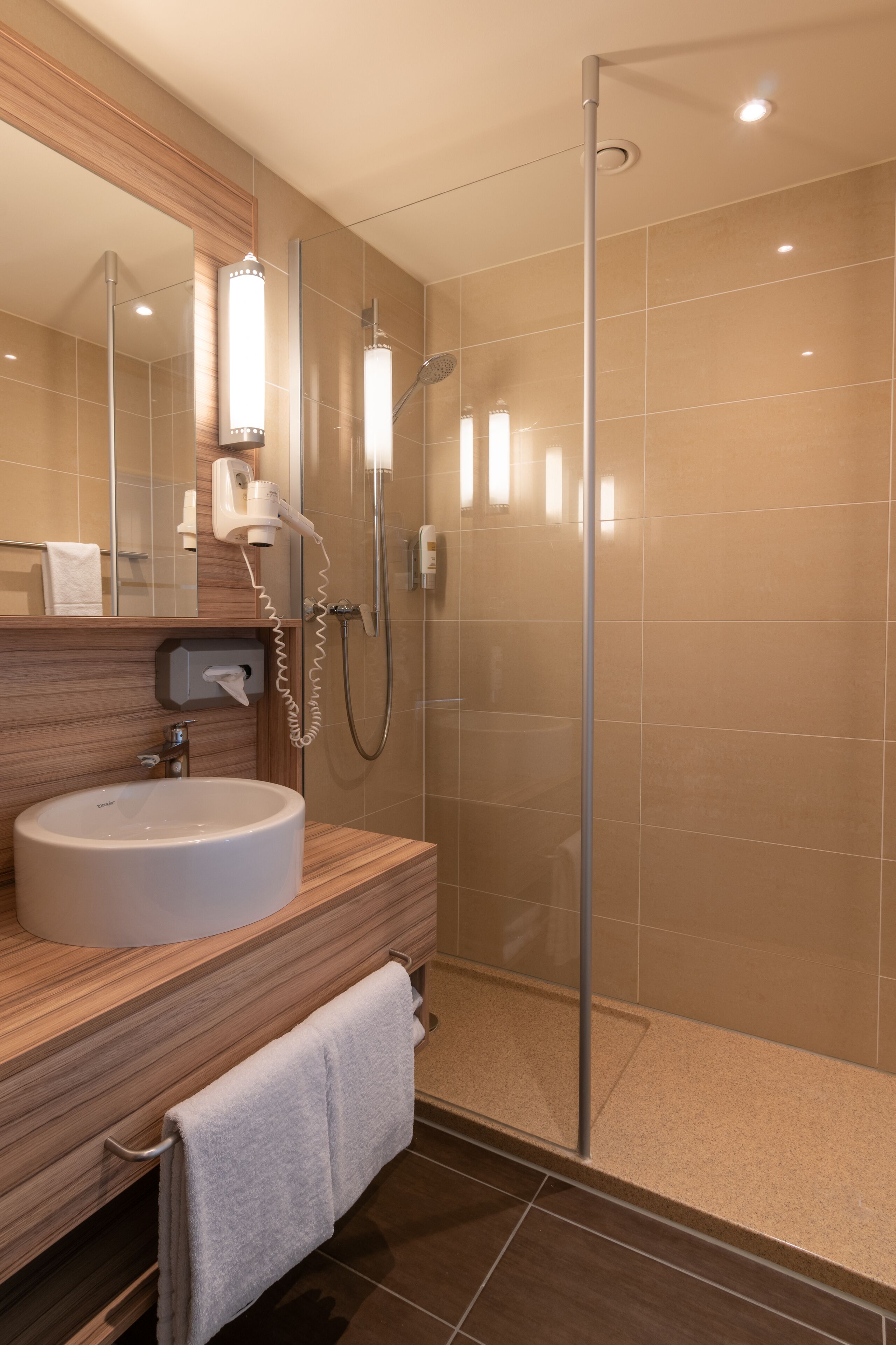 family room | bathroom | shower, free toiletries, hair dryer, heated floors