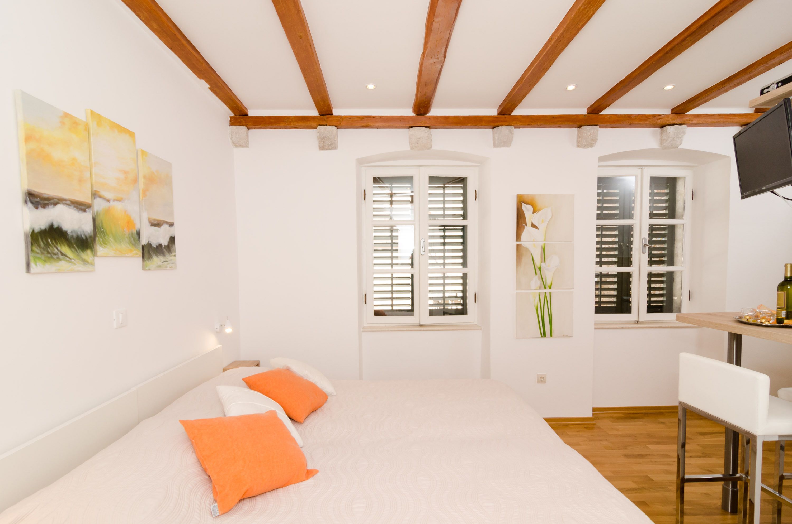 down duvets, desk, iron/ironing board, free cots/infant beds