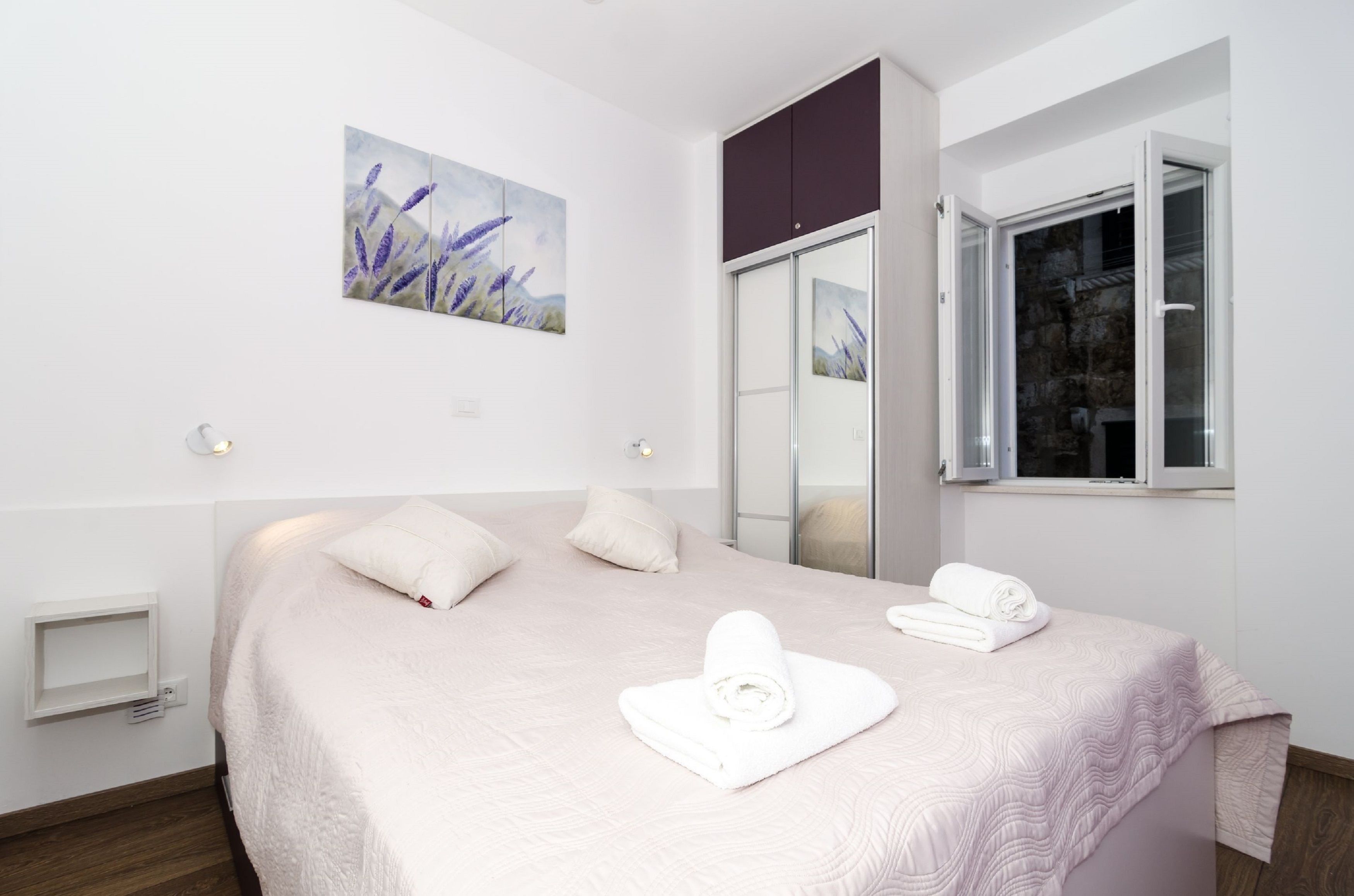 down duvets, desk, iron/ironing board, free cots/infant beds