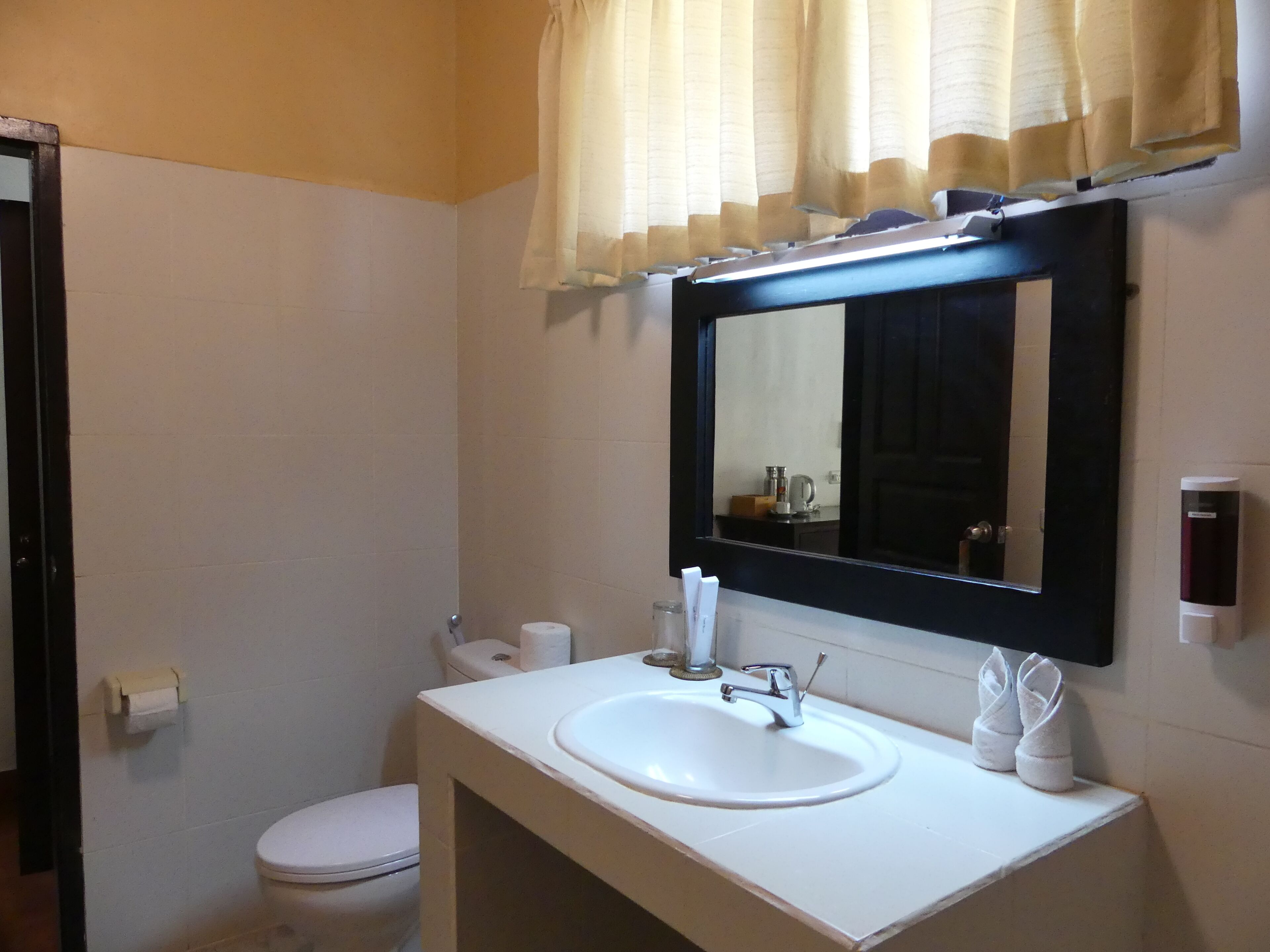 free toiletries, hair dryer, towels