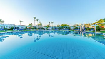 2 outdoor pools, pool umbrellas, sun loungers