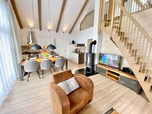 Superior House, 3 Bedrooms, Fireplace | Living area | Flat-screen TV, iPod dock - Moenchgut Living & Spa (Mönchgut-Granitz)