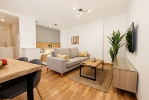 50-inch flat-screen TV with satellite channels, TV