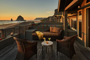 Deluxe Room, Multiple Beds, Ocean View, Oceanfront | Balcony - Stephanie Inn (Cannon Beach)