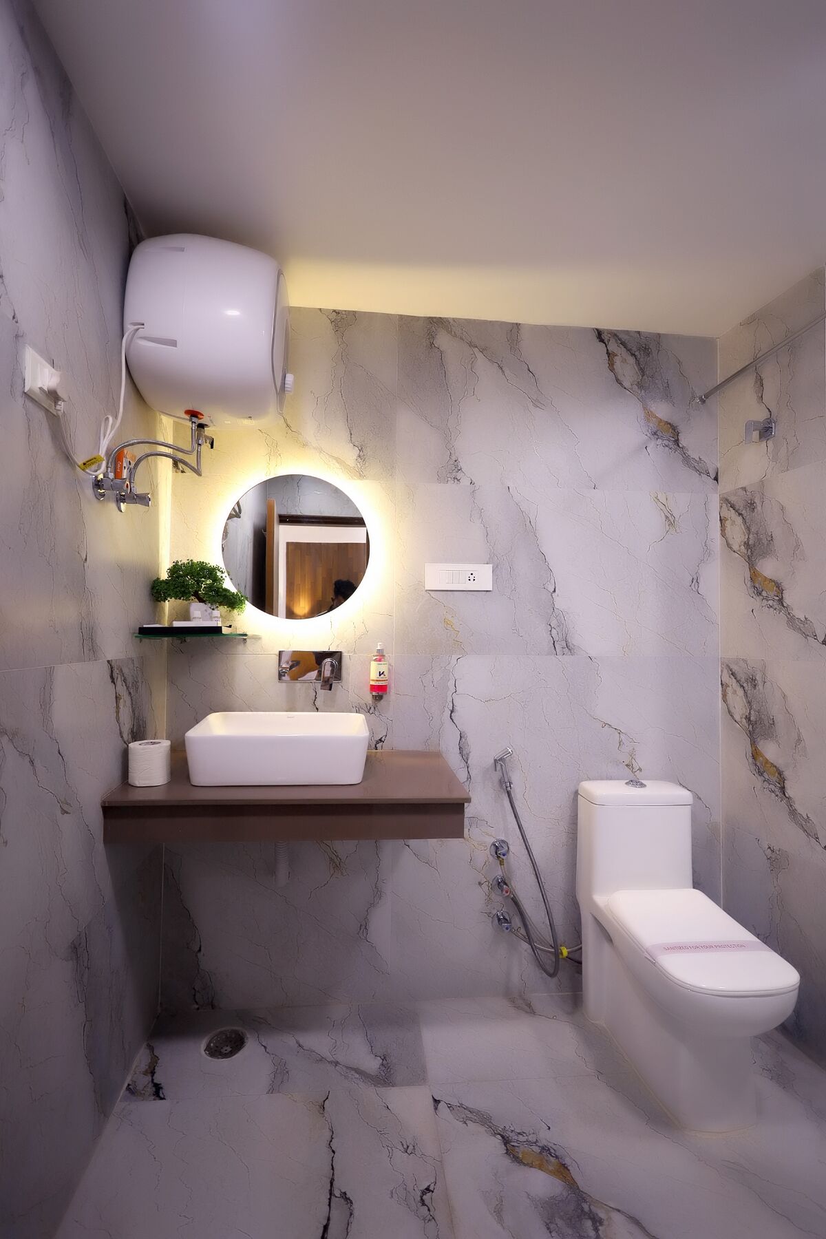 Shower, free toiletries, hair dryer, slippers