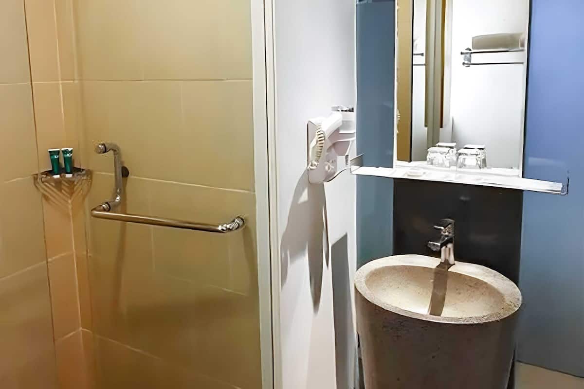 hair dryer, bathrobes, slippers, bidet