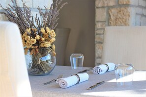 Outdoor banquet area