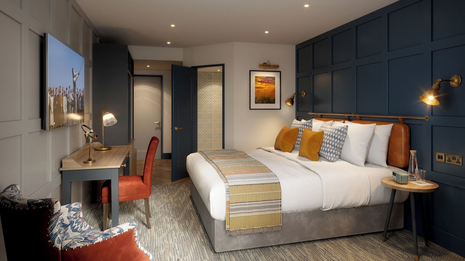 Premium bedding, in-room safe, desk, soundproofing