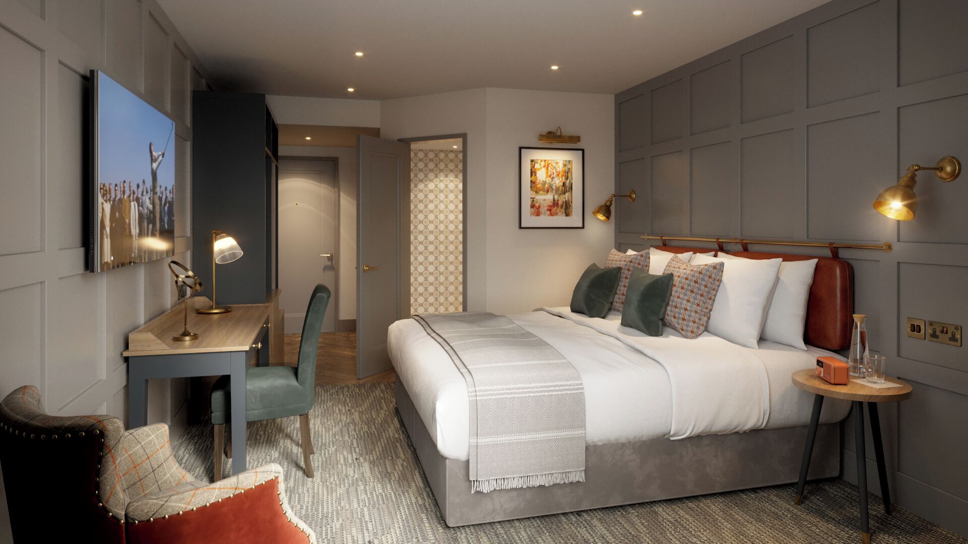 Premium bedding, in-room safe, desk, soundproofing