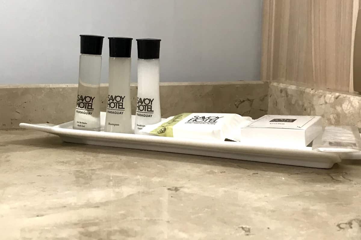 shower, free toiletries, hair dryer, bidet