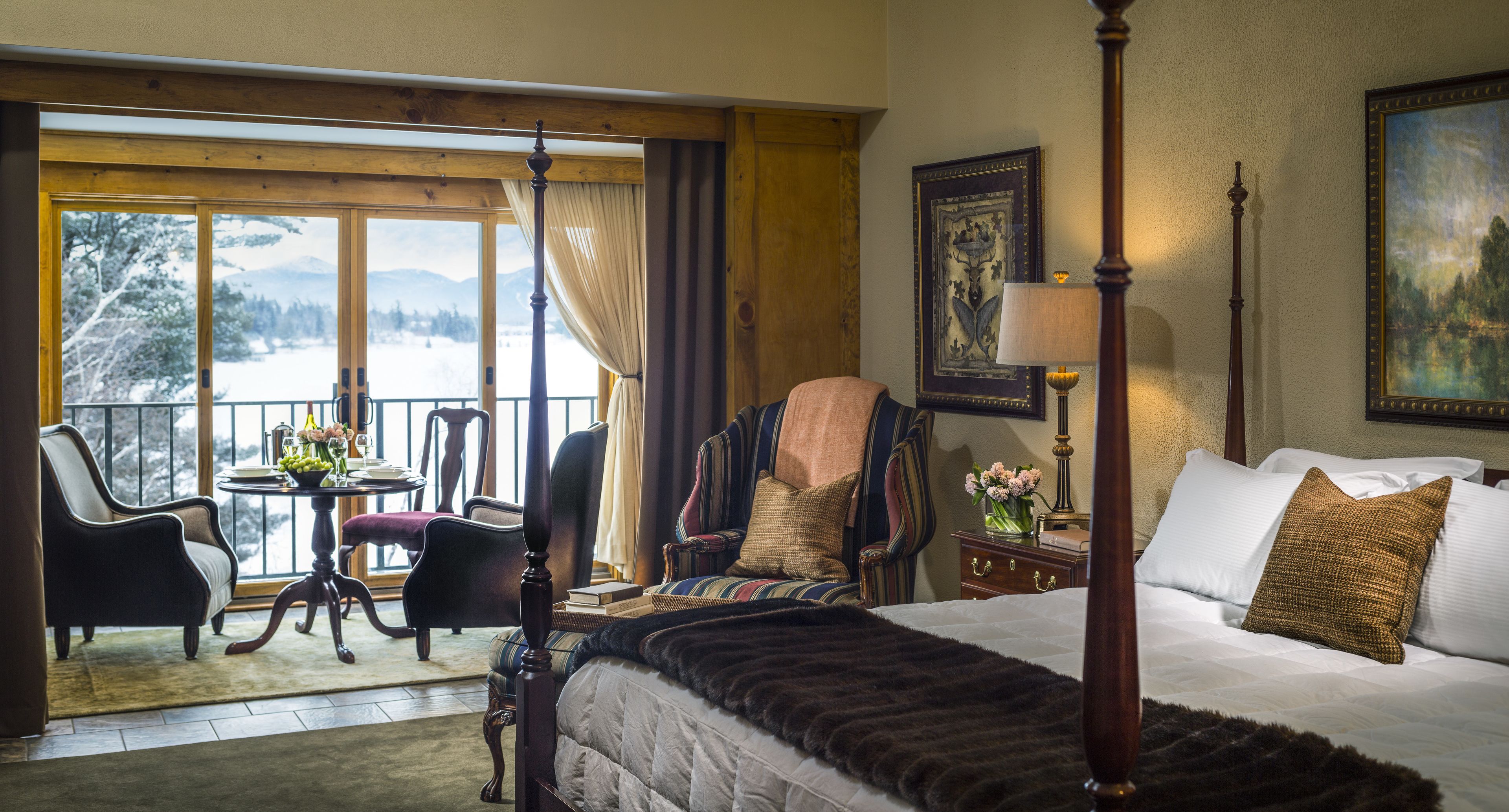 great range (4th floor with sitting area, sunroom and great lake/mountain views) | premium bedding, in-room safe, individually decorated