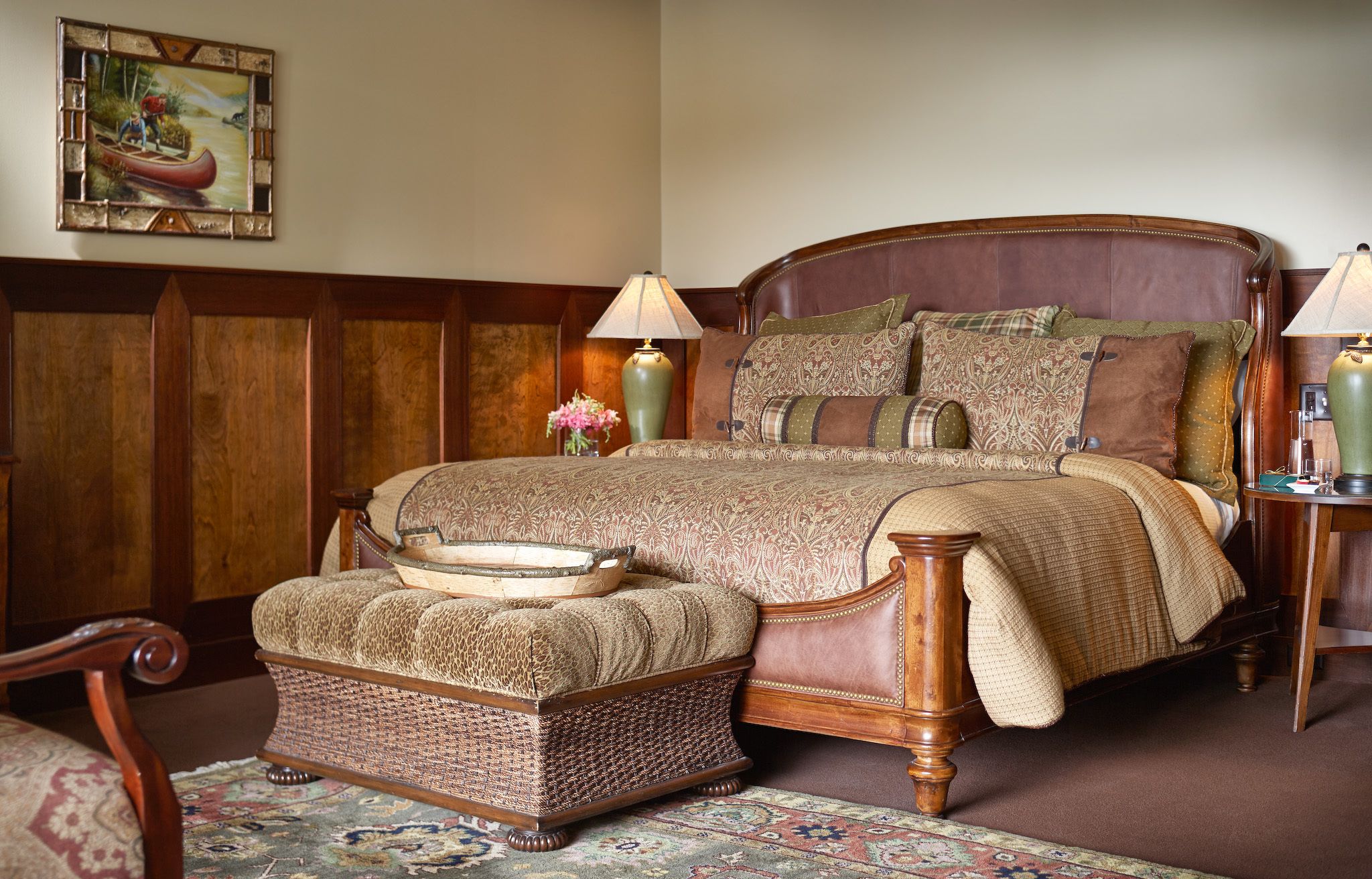 mirror lake suite, waterfront with balcony, whirlpool tub and fireplace | premium bedding, in-room safe, individually decorated