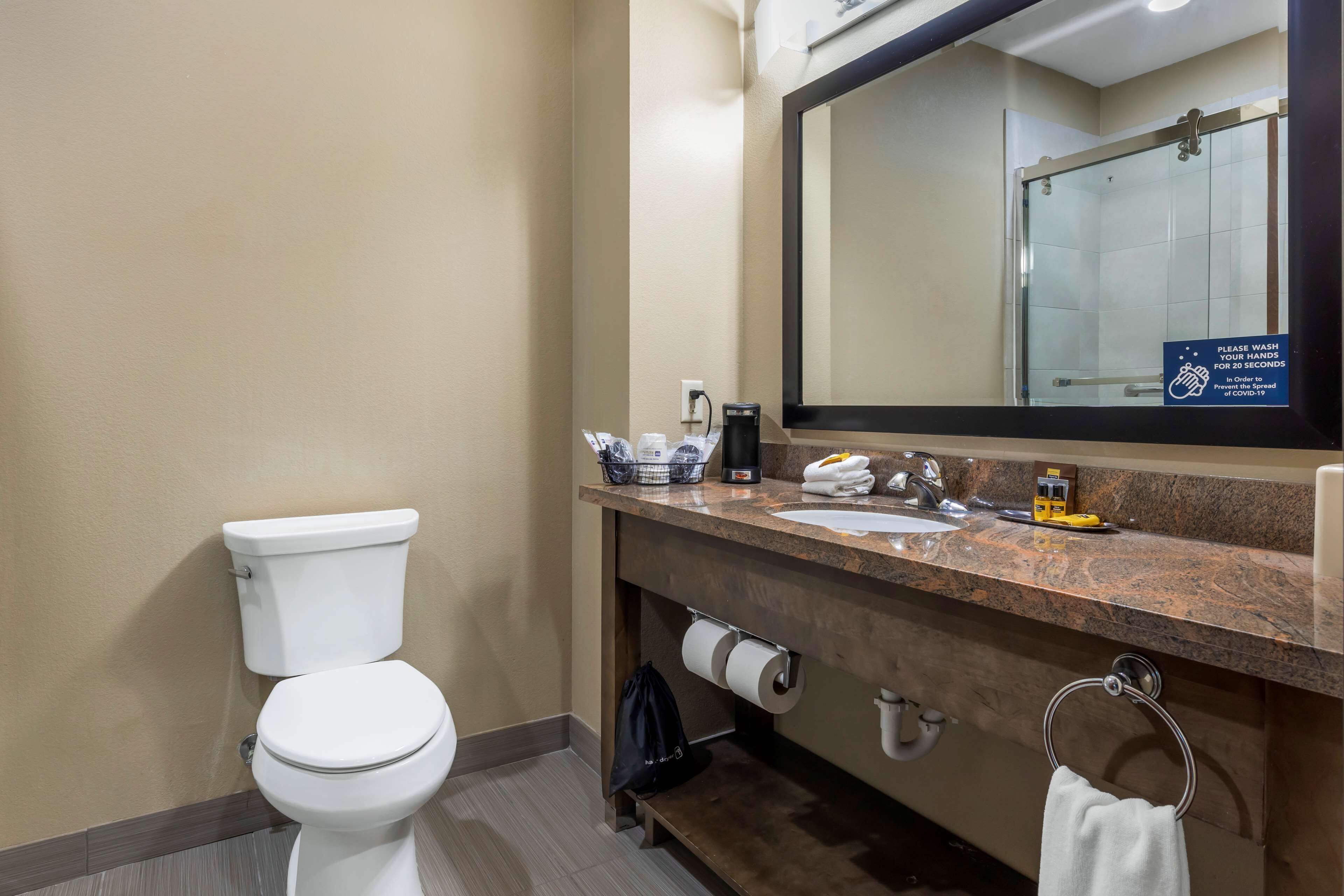 free toiletries, hair dryer, towels, soap