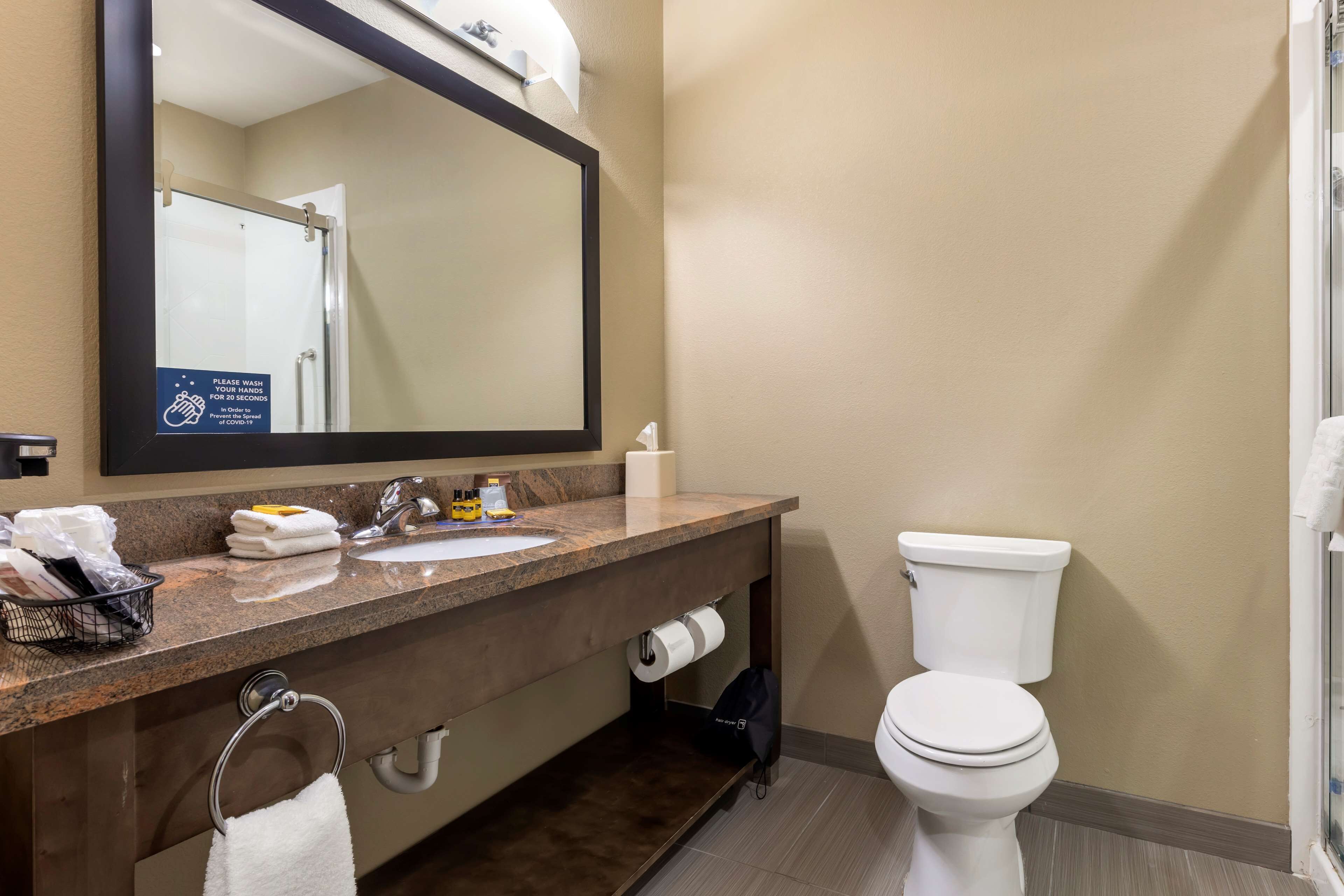 free toiletries, hair dryer, towels, soap