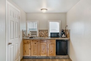 Mini-fridge, coffee/tea maker, freezer