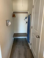 Individually decorated, individually furnished, desk, iron/ironing board