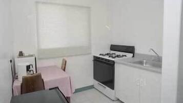Fridge, microwave, coffee/tea maker