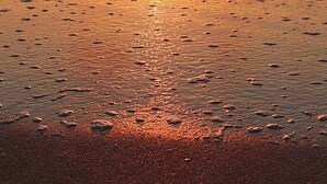 A beach at sunset with waves and a visible sun. - Studio 1 Motel (Daytona Beach)