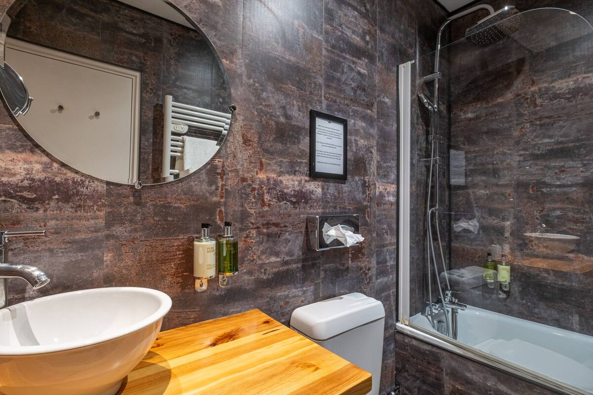 free toiletries, hair dryer, towels, soap