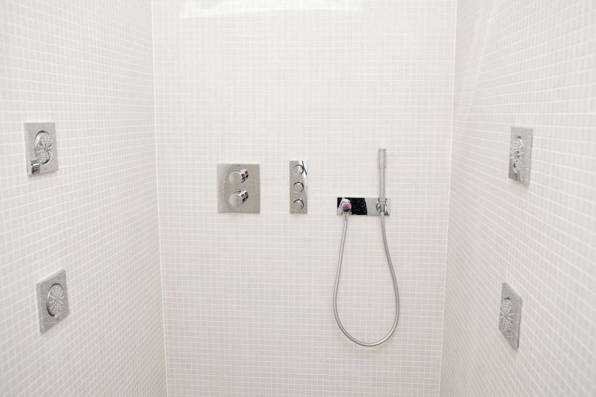 junior suite, 1 king bed, terrace, ocean view | bathroom shower
