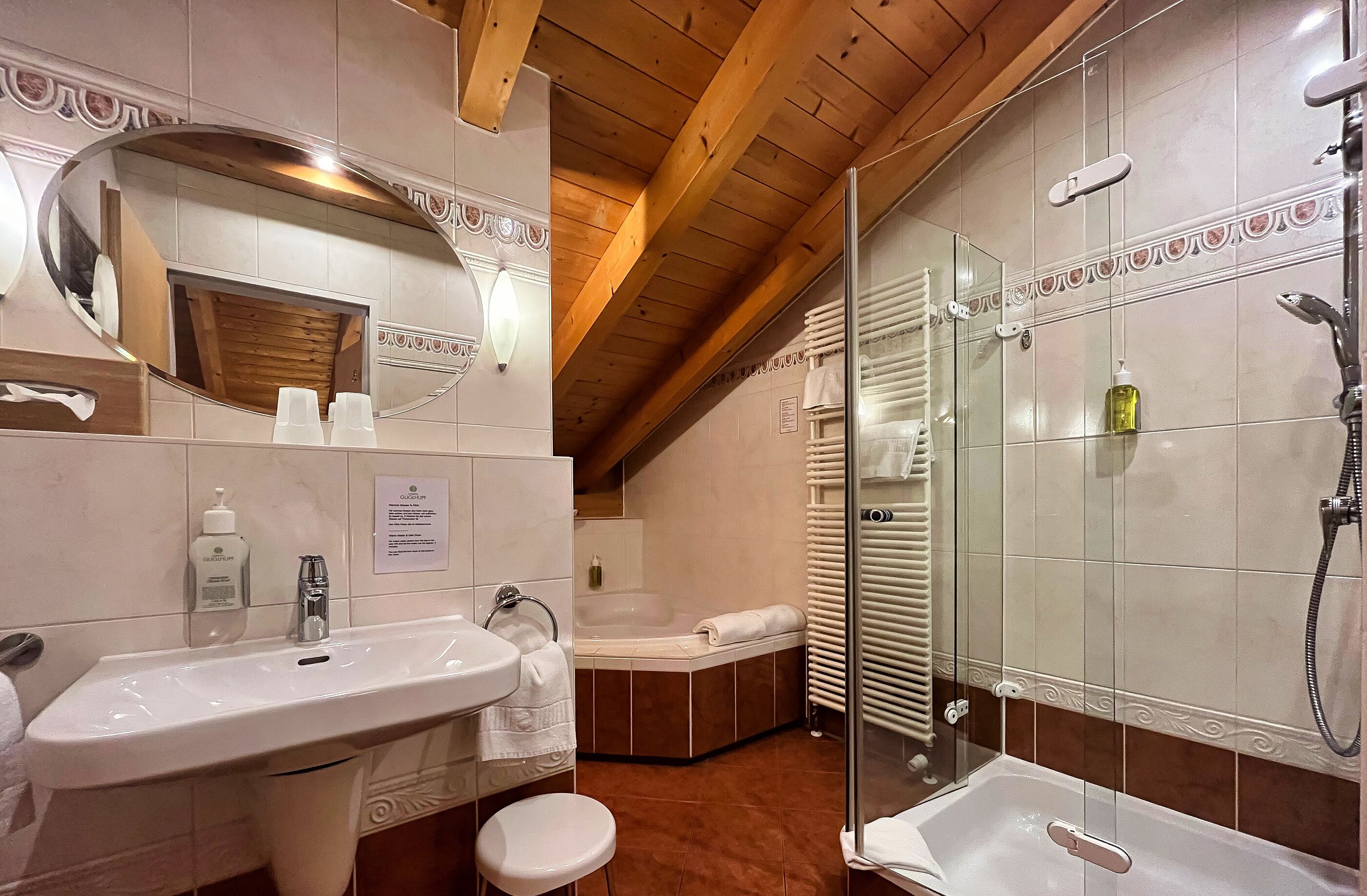 premium studio, 1 king bed with sofa bed, non smoking, hot tub | bathroom | free toiletries, hair dryer, towels