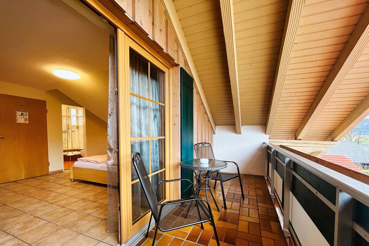 panoramic double room, 1 king bed, bathtub, mountain view | terrace/patio