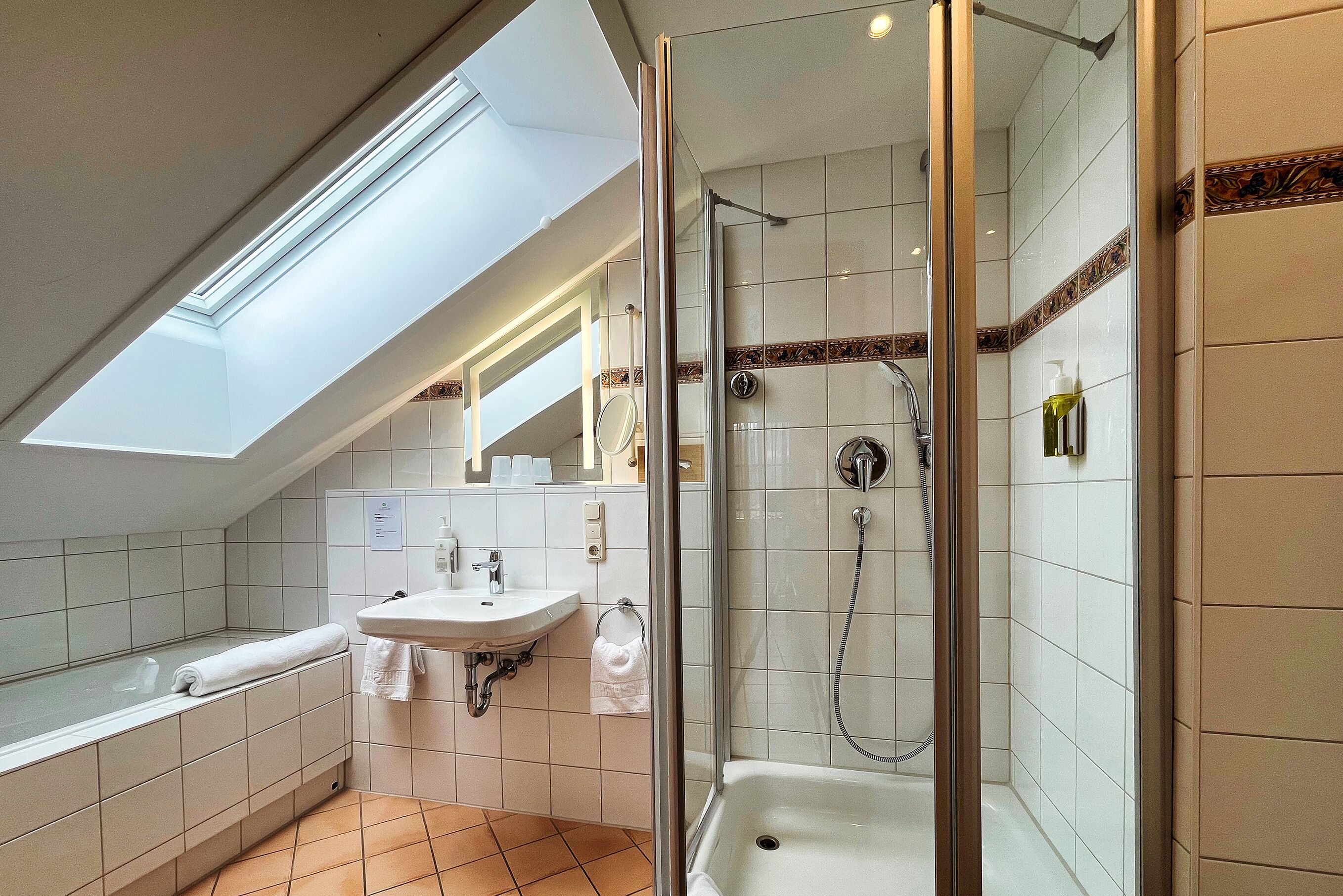 panoramic double room, 1 king bed, bathtub, mountain view | bathroom | free toiletries, hair dryer, towels