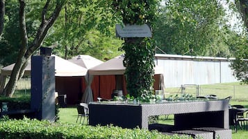 Outdoor banquet area