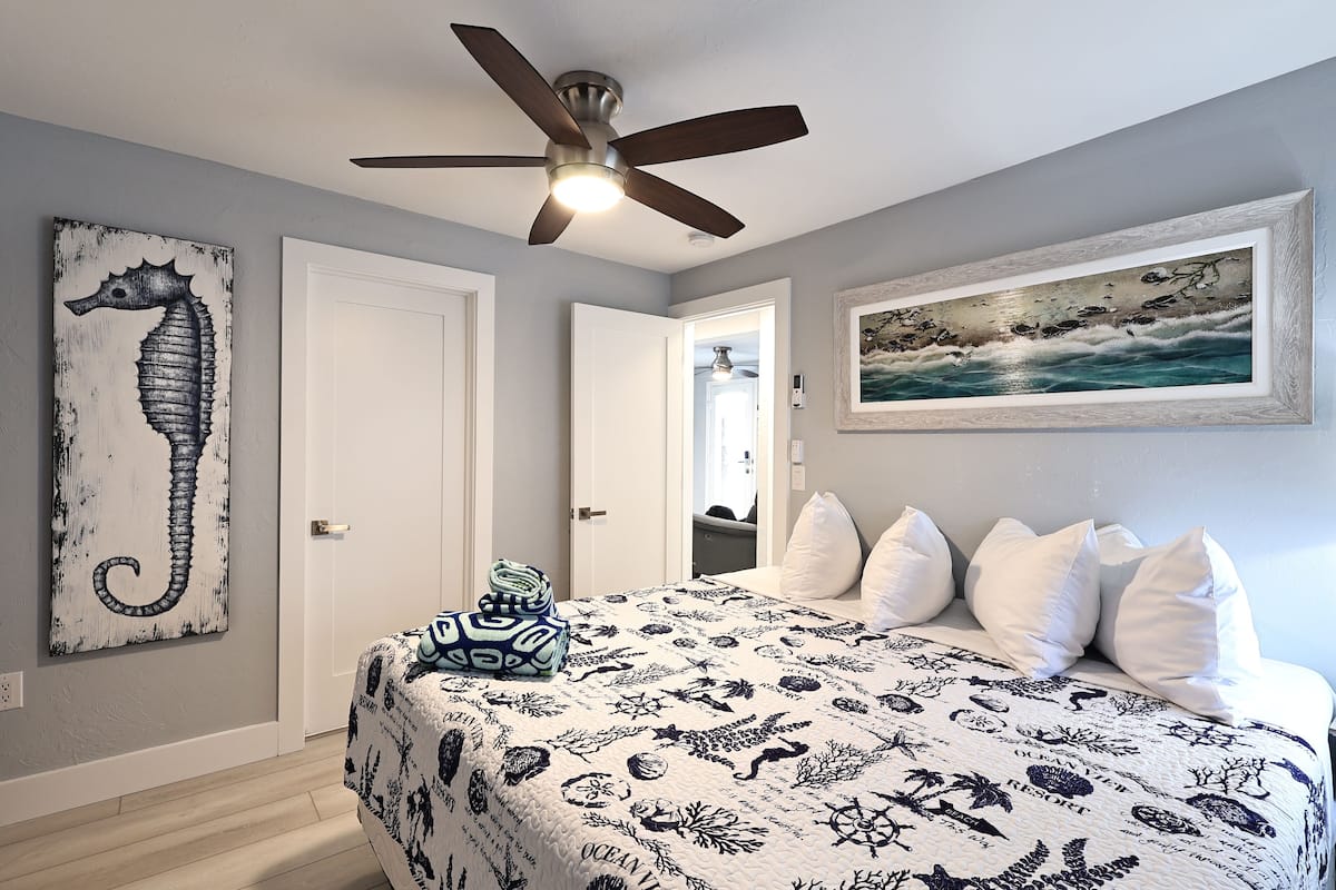 Premium bedding, memory foam beds, individually decorated
