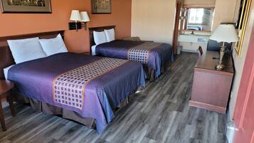 Standard Room, 2 Queen Beds, Refrigerator & Microwave | Free WiFi, bed sheets
