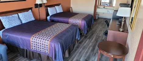 Standard Room, 2 Queen Beds, Refrigerator & Microwave | Rollaway beds, free WiFi, bed sheets