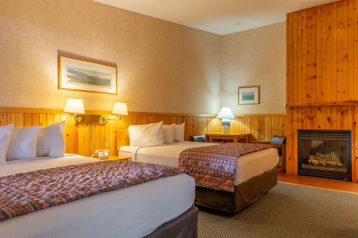 comfort double room, 2 queen beds, fireplace, annex building | iron/ironing board, free cots/infant beds, free wifi, bed sheets