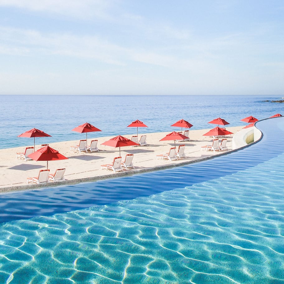 3 outdoor pools, open 8:00 AM to 8:00 PM, cabanas (surcharge)