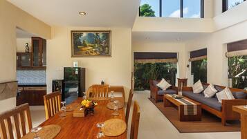 Three-Bedroom Villa with Private Pool | Living area | Flat-screen TV