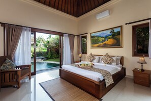 Three-Bedroom Villa with Private Pool | Desk, blackout drapes, iron/ironing board, free WiFi - Kadiga Villas Ubud by GenuineHost (Ubud)