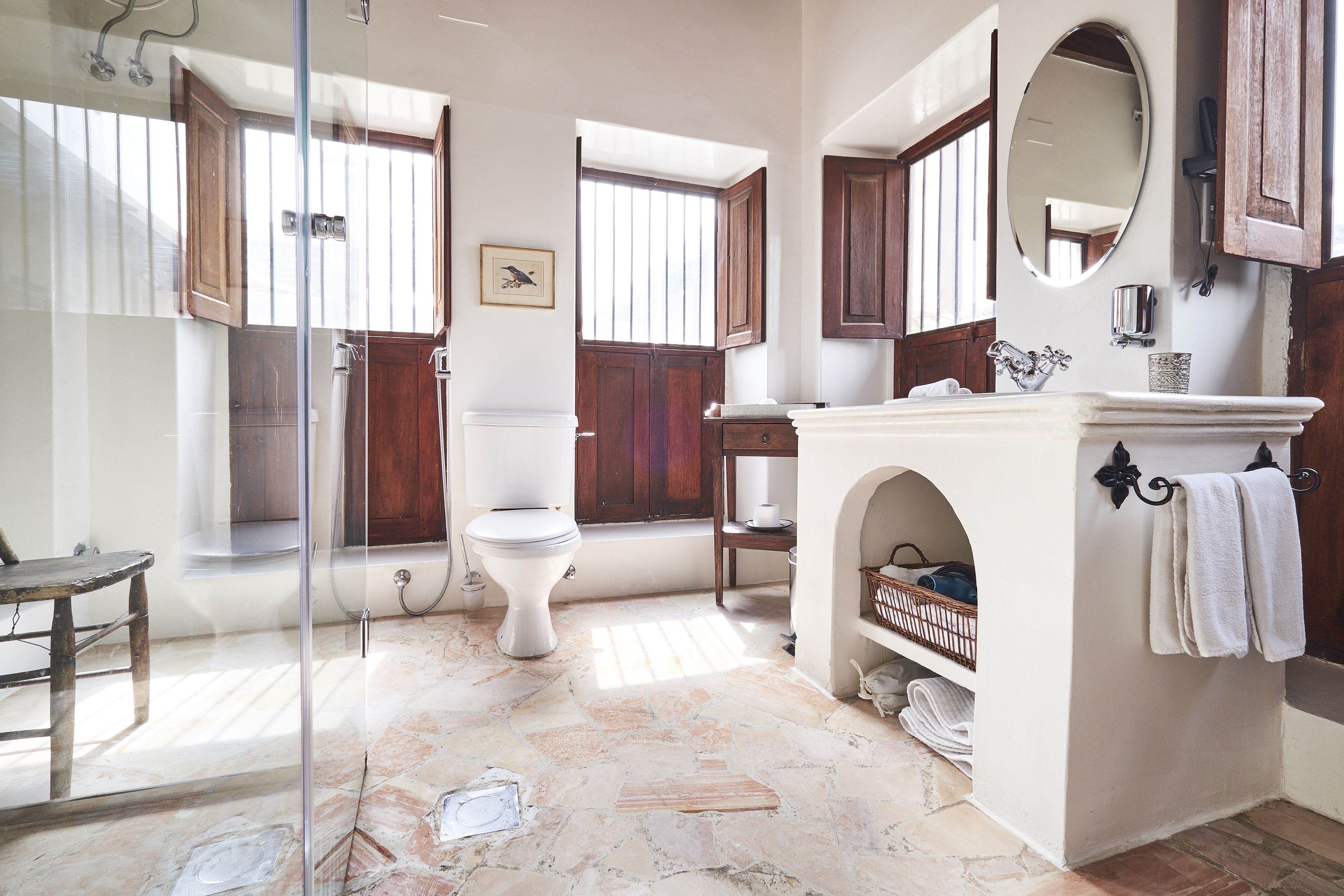 free toiletries, hair dryer, slippers, towels