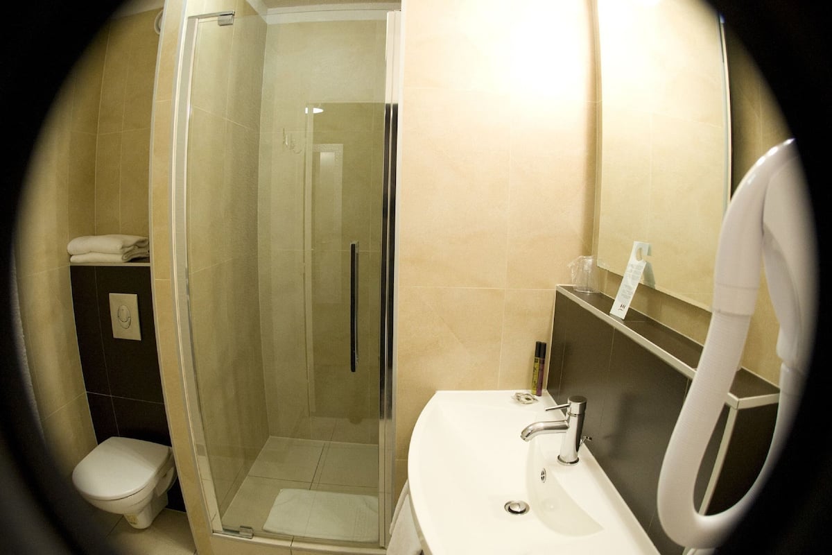double room | bathroom | hair dryer, towels