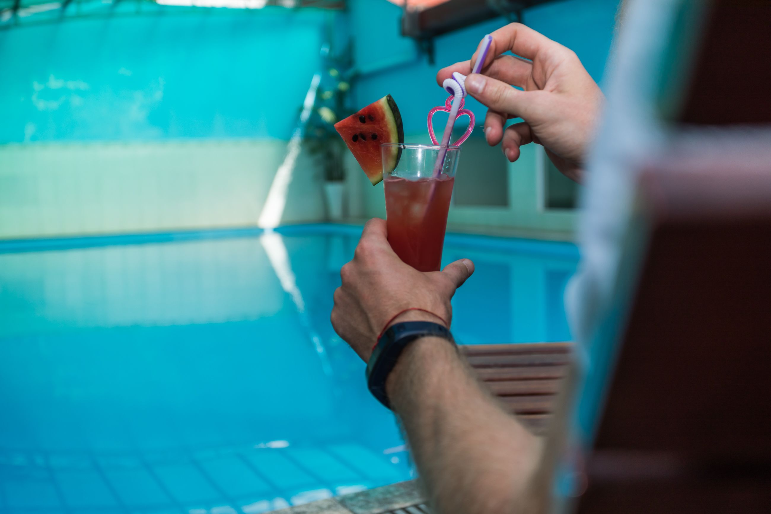 indoor pool, outdoor pool, pool loungers