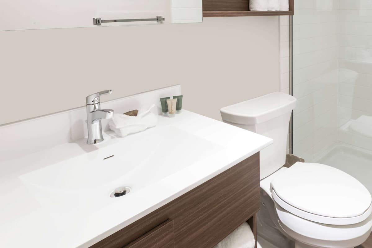 free toiletries, hair dryer, towels, soap