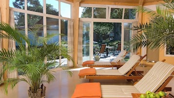Sauna, steam room, body treatments, hot stone massages, body scrubs
