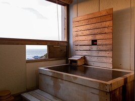 Japanese Style Room, Ocean View, with Private Open-air Bath | Bathroom | Combined shower/tub, free toiletries, hair dryer, slippers
