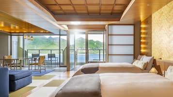 华丽套房, 无烟房, 海洋景观 (Corner, open-air view bath) | 1 多间卧室、客房内保险箱、免费 WiFi、床单